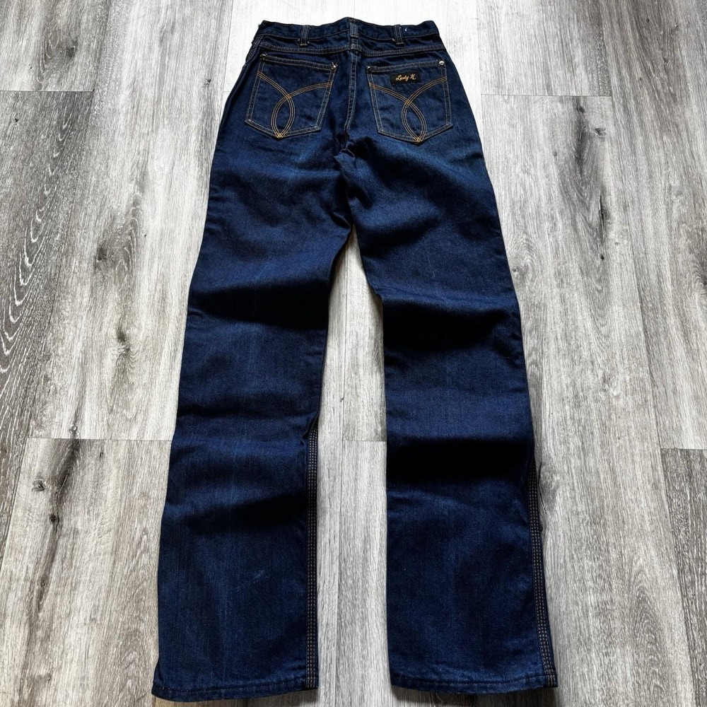 Vintage 1980s Lady K Dark Blue High Waisted Straight Leg Jeans Size 8